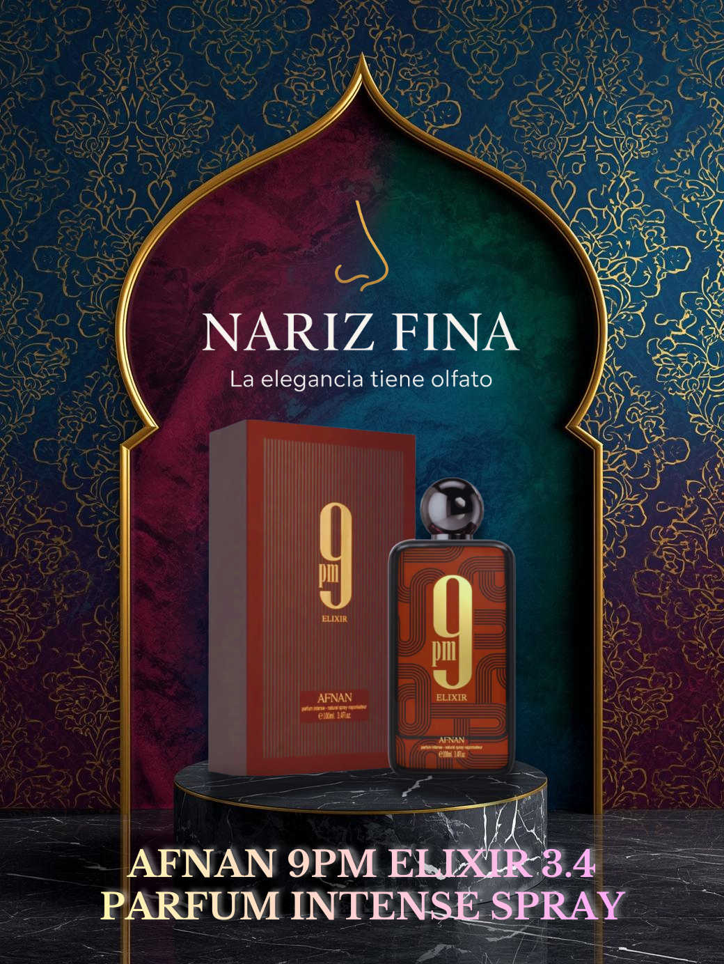 AFNAN 9PM ELIXIR 3.4 PARFUM INTENSE SPRAY 100ML
