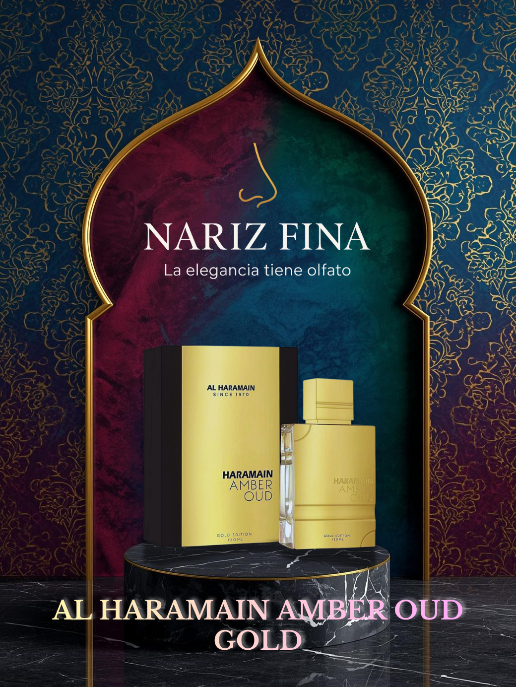 AL HARAMAIN AMBER OUD GOLD U EDP SP 2.54oz LI FREE 75ML